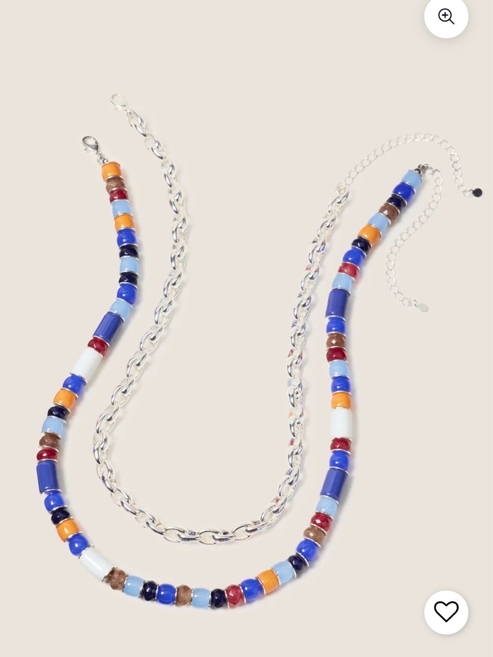 Semi-Precious Stone Necklace Silver Plated